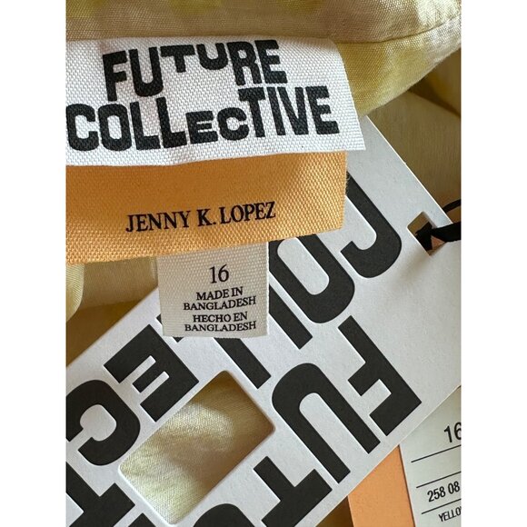 Future Collective Babydoll Yellow Maxi Dress Adjustable Straps & Ruffle Details - Picture 6 of 12